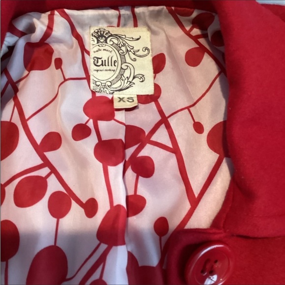 Anthropologie's Tulle Red Wool Coat - Picture 5 of 6